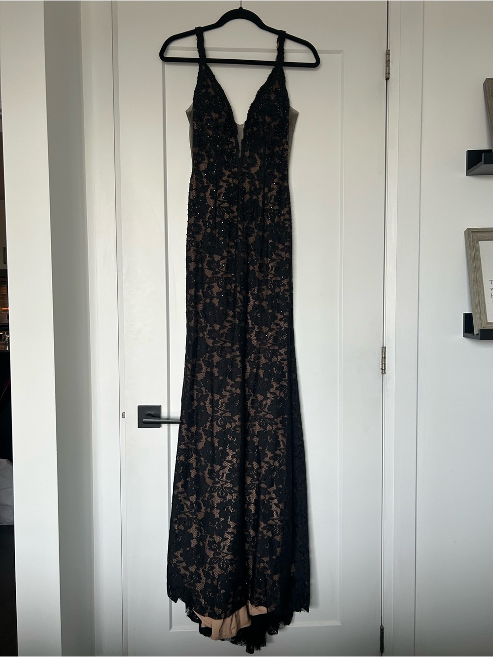 Black Maxi Open Back Prom Dress